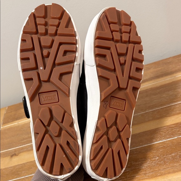 Vans Mary Jane Black and White Buckle Sneaker Flats with Gum Sole - Picture 4 of 7